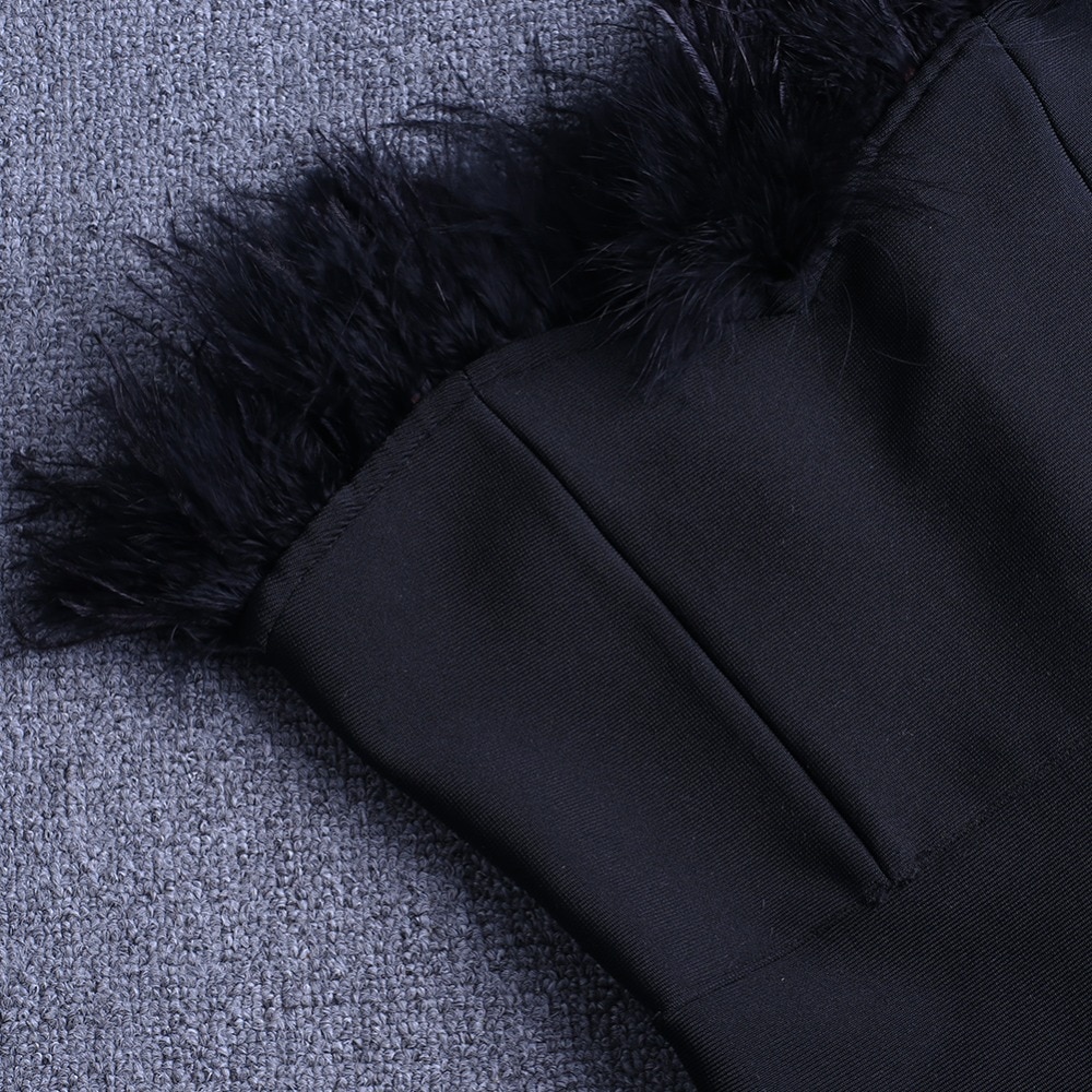 Women's Fur Trim Party Dress Women's Fur Trim Party Dress