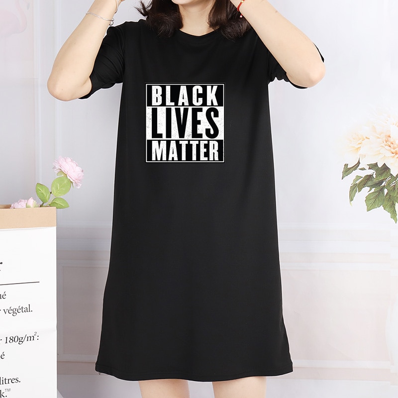 Women's Black Lives Matter Printed Loose Dress Women's Black Lives Matter Printed Loose Dress