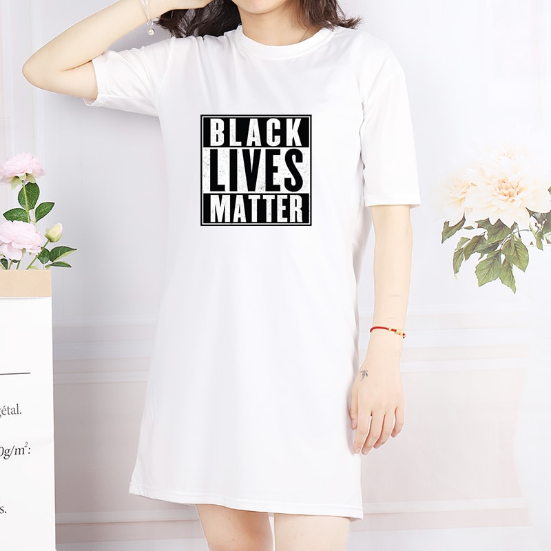 Women's Black Lives Matter Printed Loose Dress