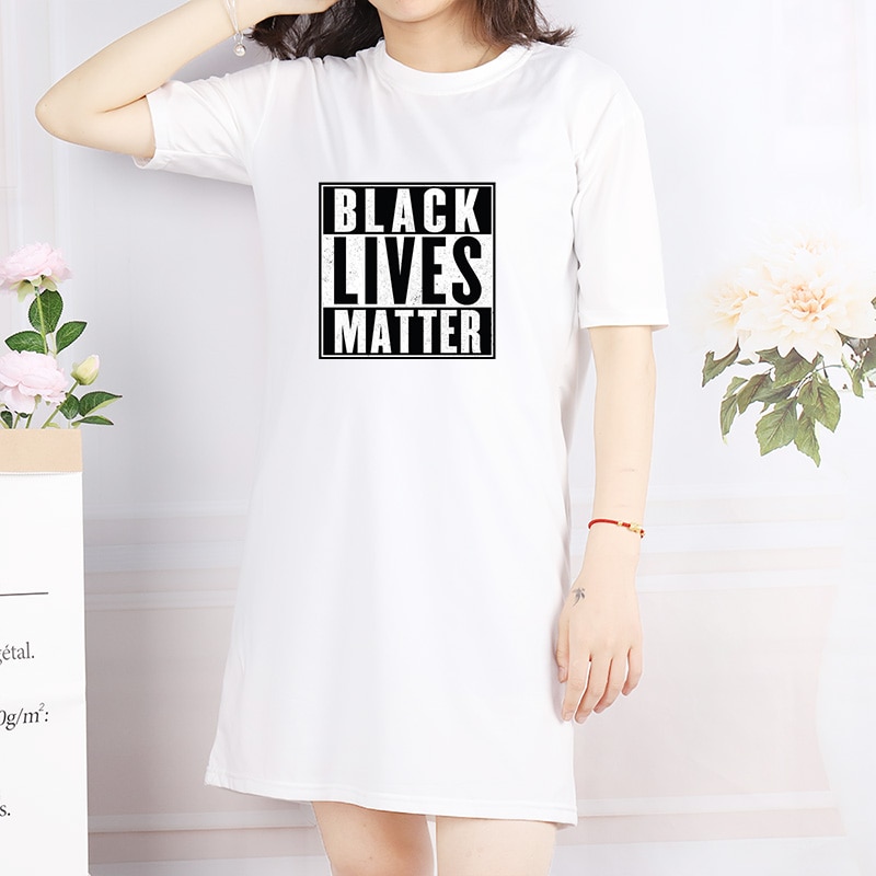 Women's Black Lives Matter Printed Loose Dress Women's Black Lives Matter Printed Loose Dress