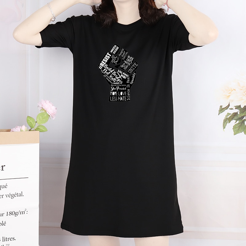 Women's Black Lives Matter Printed Loose Dress Women's Black Lives Matter Printed Loose Dress
